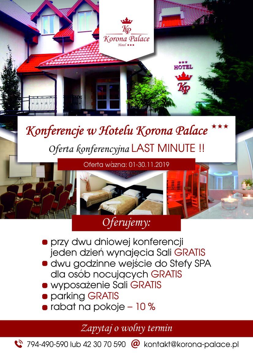 You are currently viewing Konferencje w Hotelu  Korona Palace *** LAST MINUTE !!